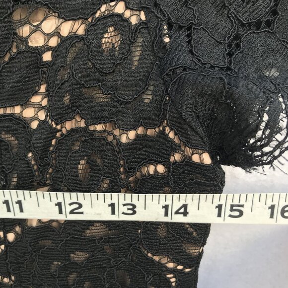 Adrianna Papell Black Lace Off-The-Shoulder Dress Size 6 - Picture 6 of 12